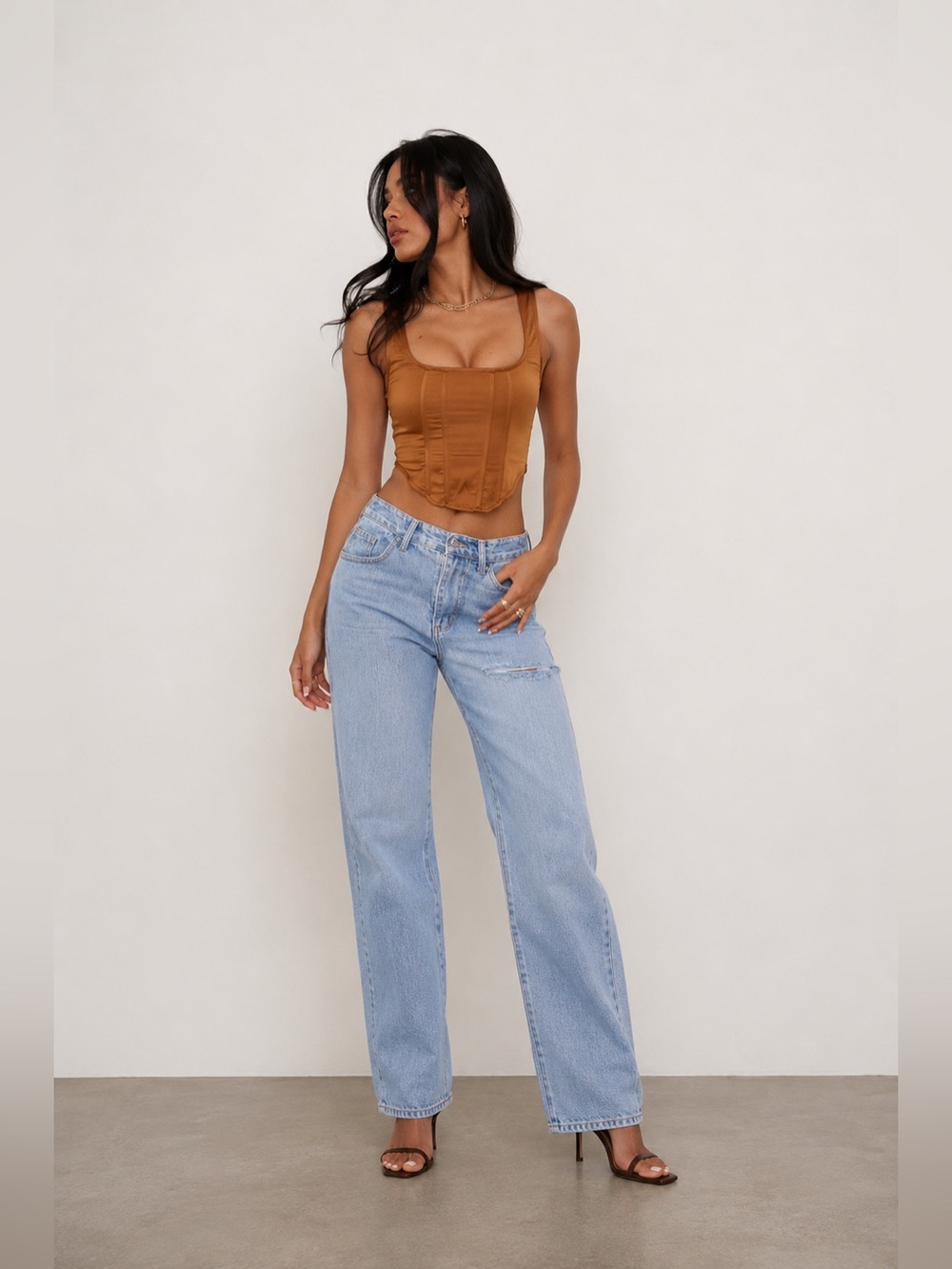 PrettyLittleThing Sculpt Satin Boned Corset US 10 NWT